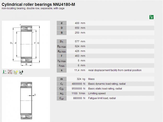NNU4180-M FAG Bearings with Cylindrical Roller for Cement Machinery 1