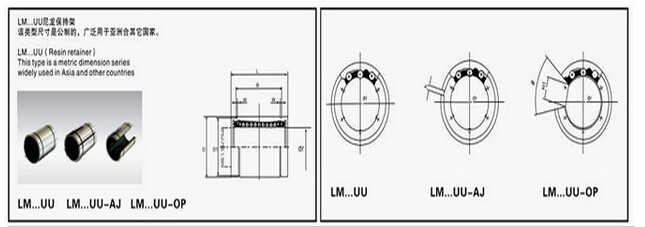 LM50UU AJ Linear Motion Bearings , Metal / Plastic Linear Bearing 1