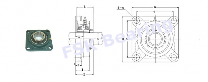 Flanged FX20 Bearing Housing Pillow Block Ball Bearing For Agricultural 1