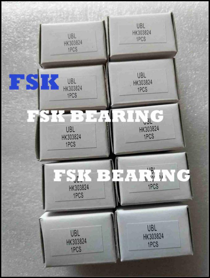 Drawn Cup HK 303824 Needle Roller Bearings For Textile Machine Steel Cage / Iron Cage 0