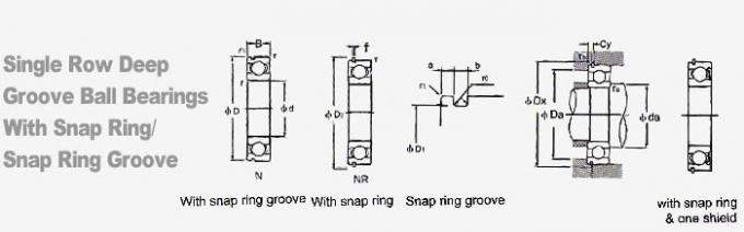 Nonstandard Deep Groove Ball Bearings Snap Ring Groove Radial Load 63/32N 0