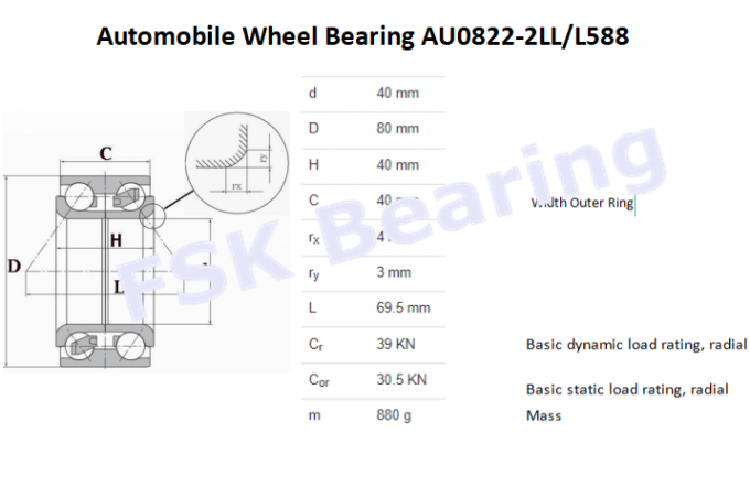 Fskg Brand Wheel Hub Bearing Au0822-2ll/588 Dac40800040 For Mitsubishi Lancer 0